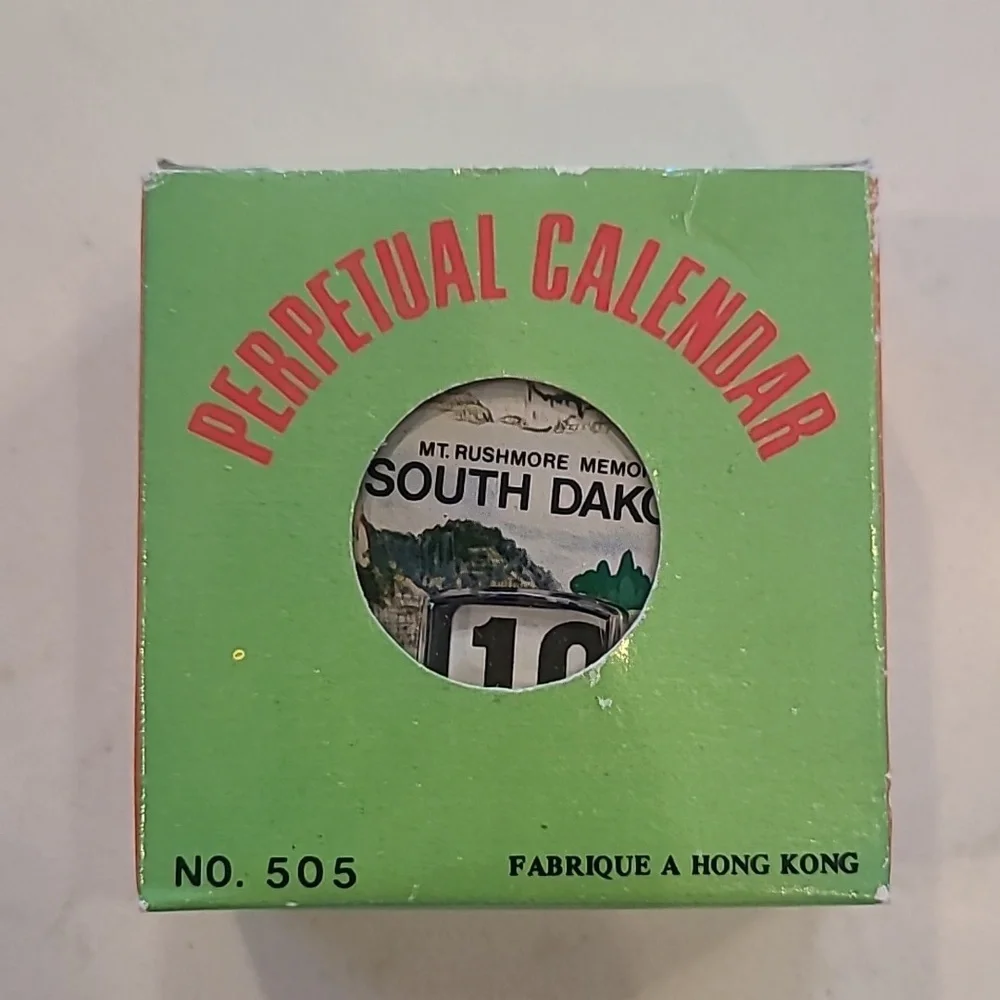 Vintage South Dakota Perpetual Calendar New in Box